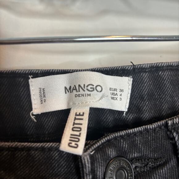 Mango Culotte Cropped High Waist Black Jeans - Picture 9 of 9
